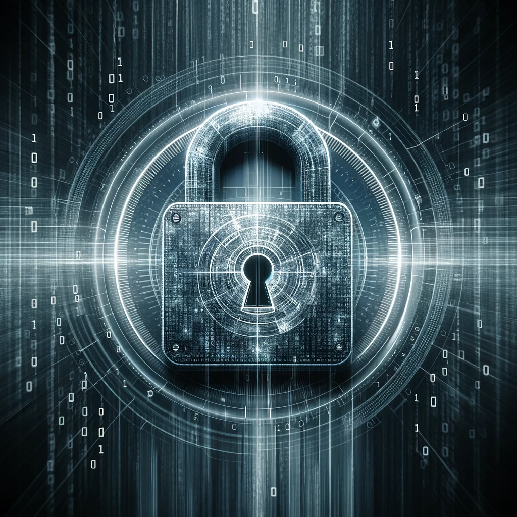 Conceptual image of a digital lock symbolizing cybersecurity and data privacy in the digital age.
